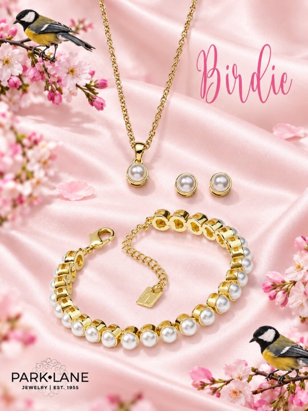 Park Lane RARE LE Birdie Tennis Impression Bracelet Necklace & Earrings